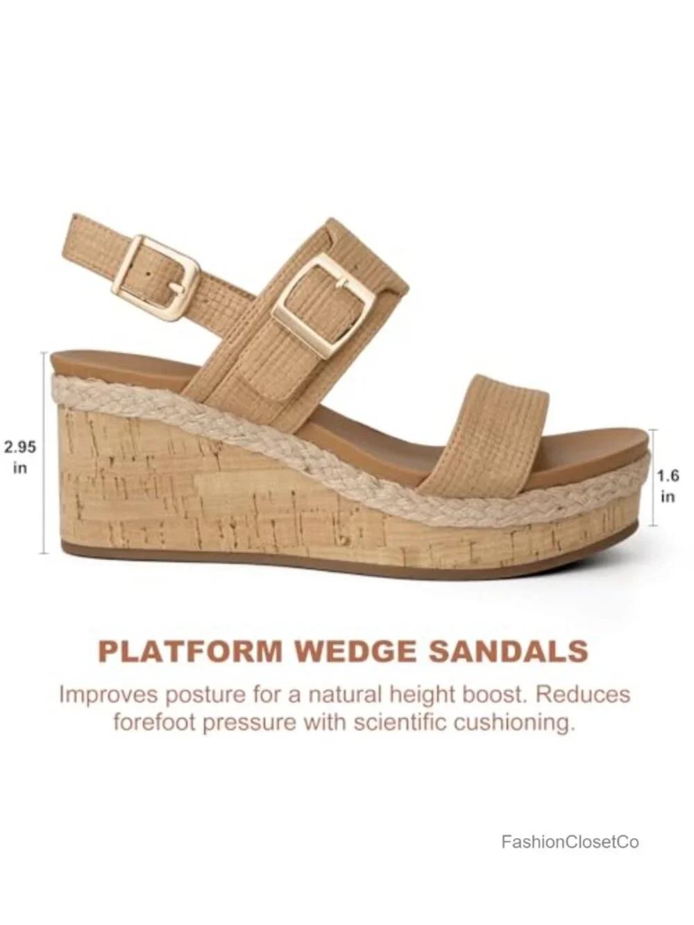 Women's Espadrille Wedge Sandals Slingback Heels Comfortable Summer